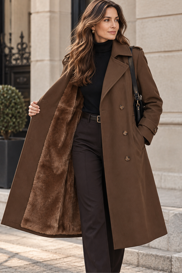 Carletta Faux-Fur Double-Breasted Winter Coat