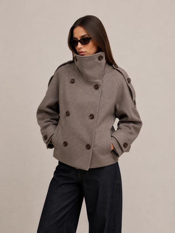 Julie Stand Collar Oversized Coat