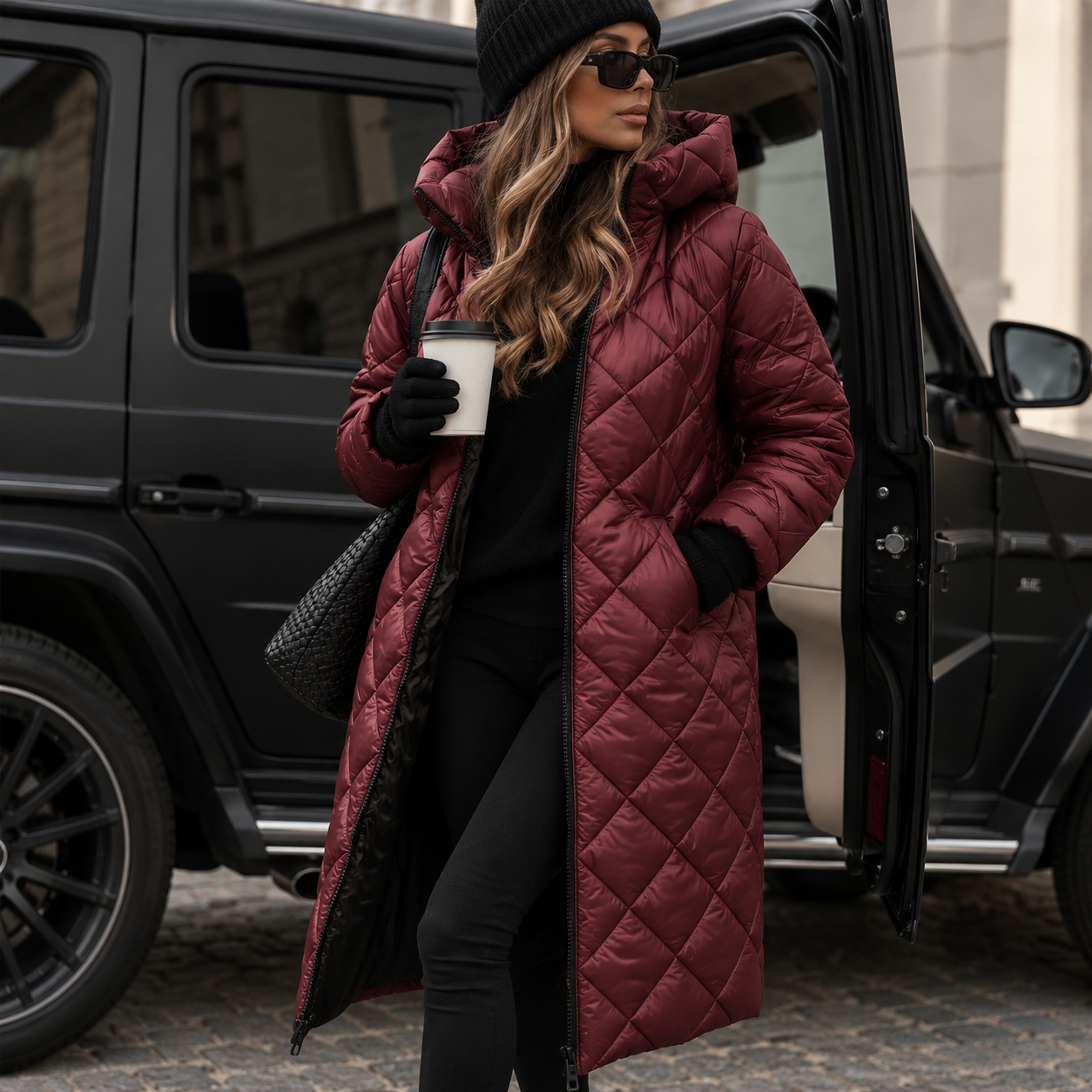 Aurélie Quilted Long Coat