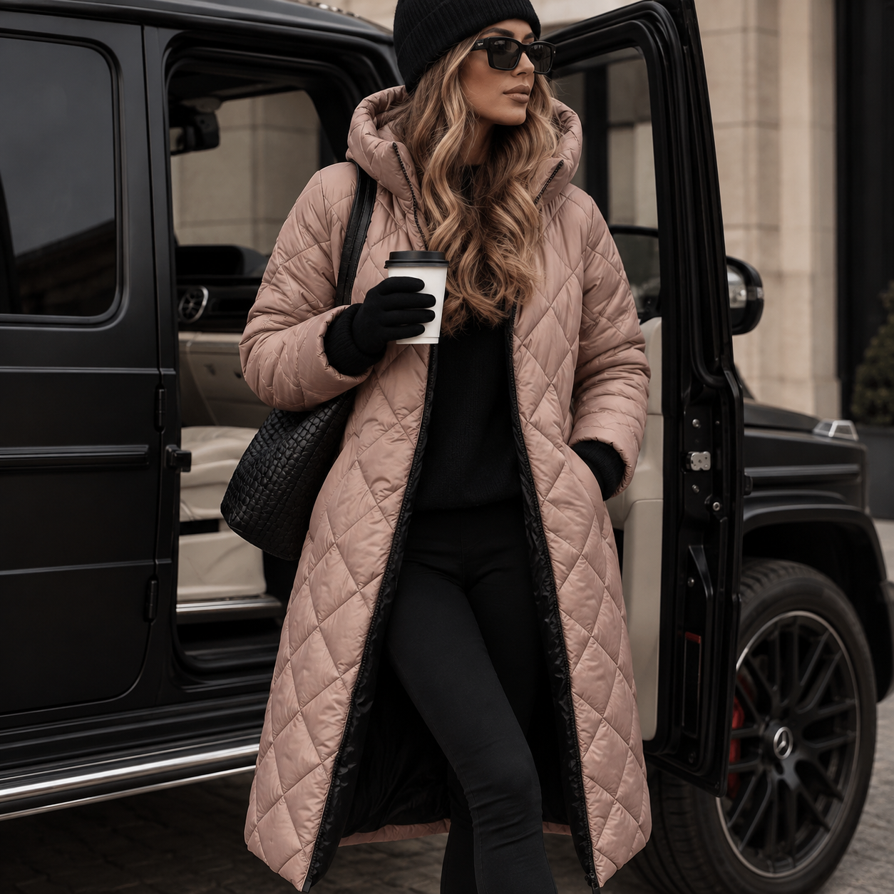Aurélie Quilted Long Coat