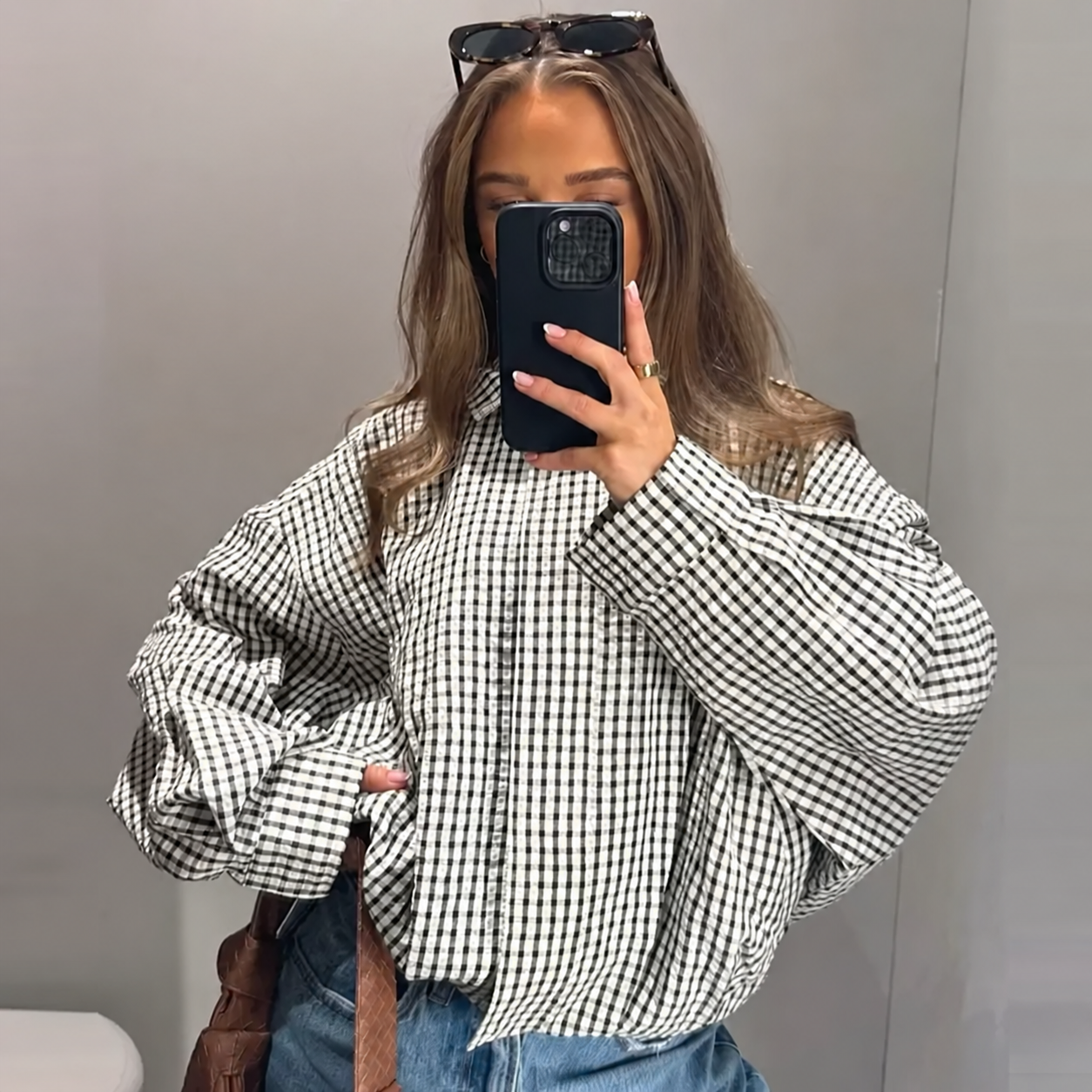Amélie Plaid Crop Bomber Jacket