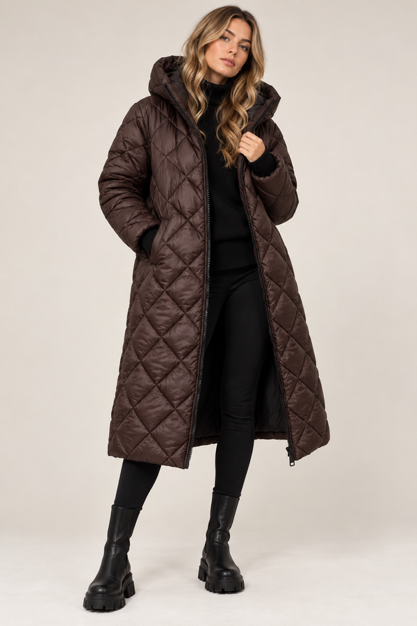 Urban Warmth Quilted Long Coat