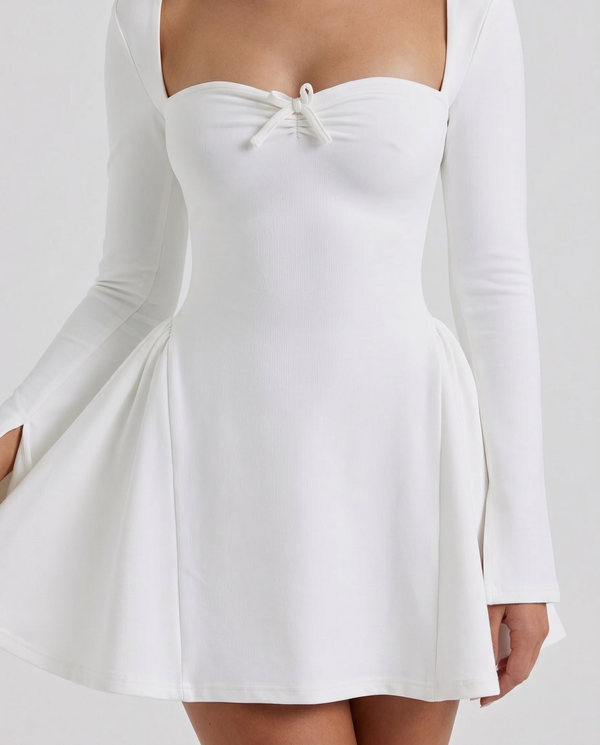 Justine Sweetheart-Neck Ruched Mini Dress