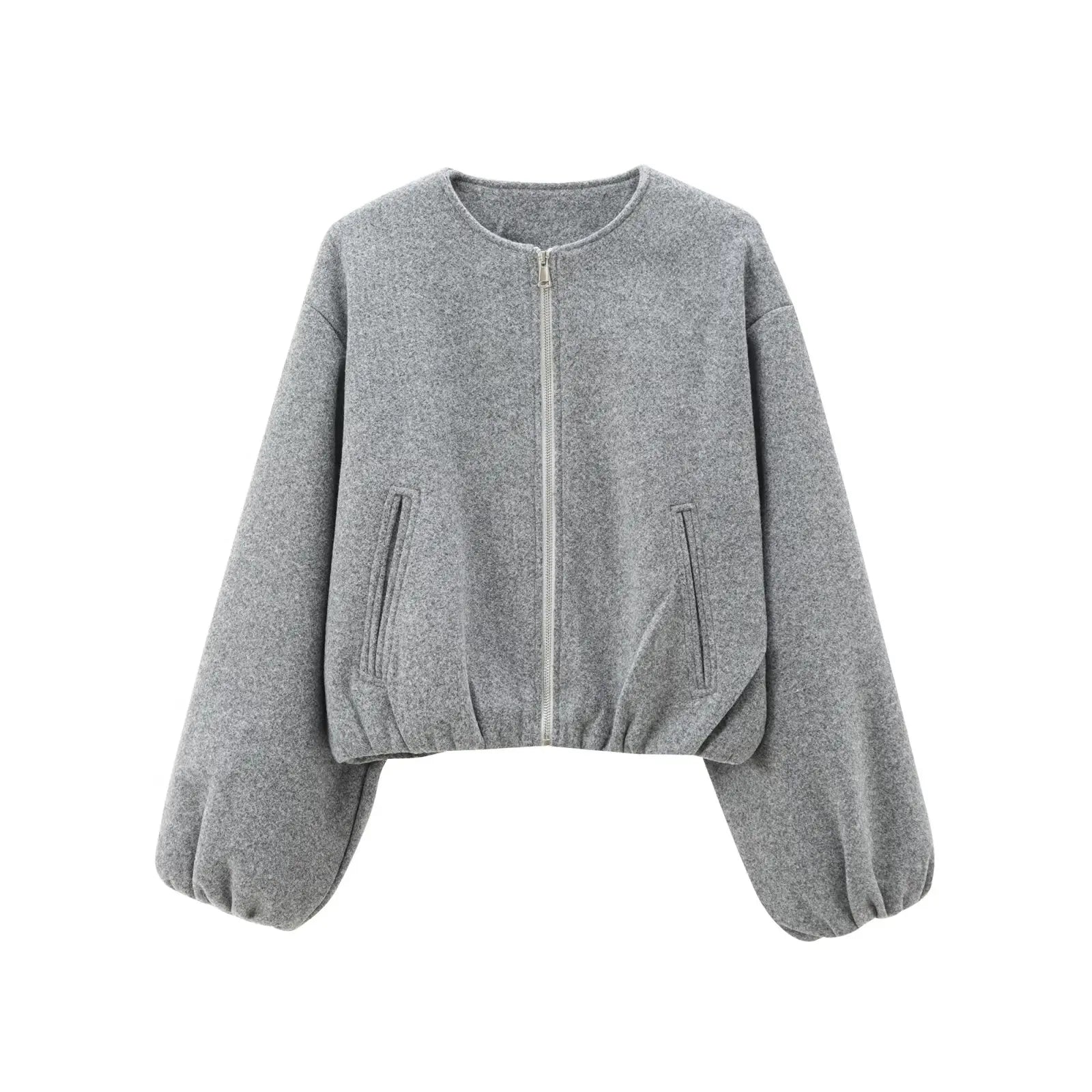 Adèle Cropped Fleece Bomber Jacket