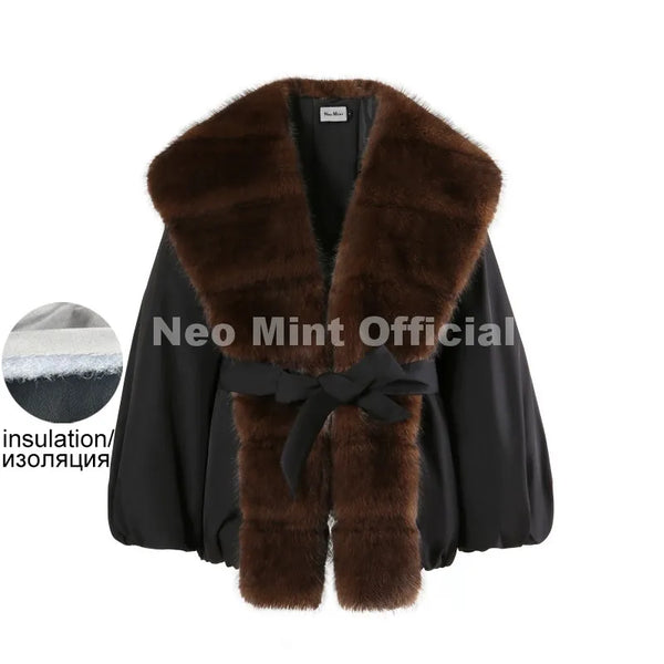 Elise Fur-Collar Quilted Puffer Bomber