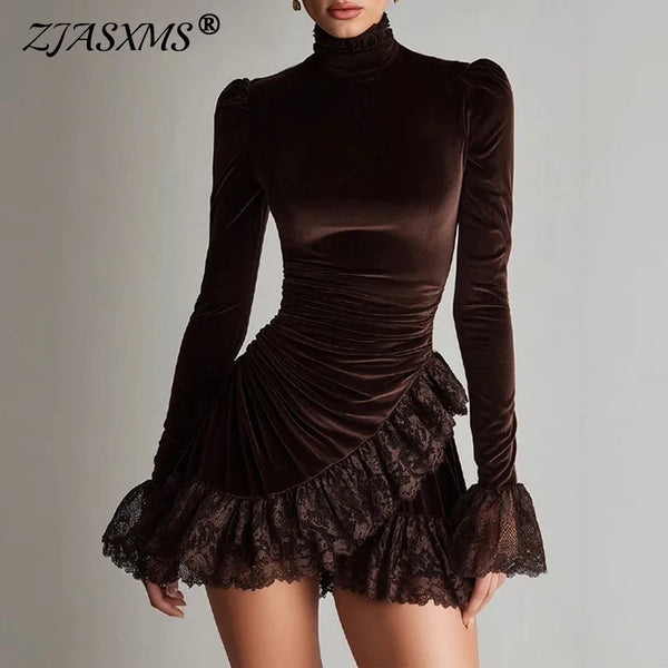 Juliette Velvet Lace Mini Dress