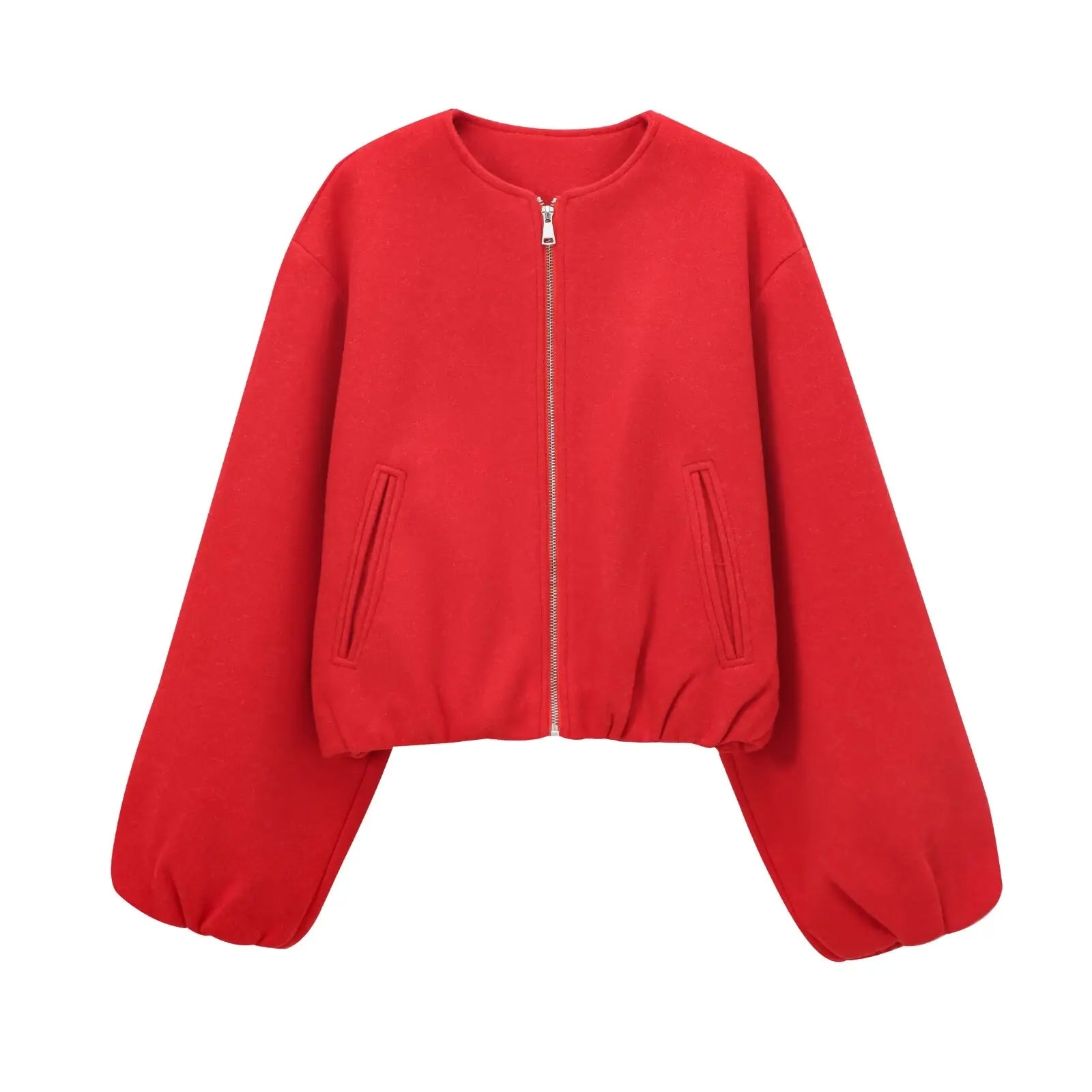 Adèle Cropped Fleece Bomber Jacket