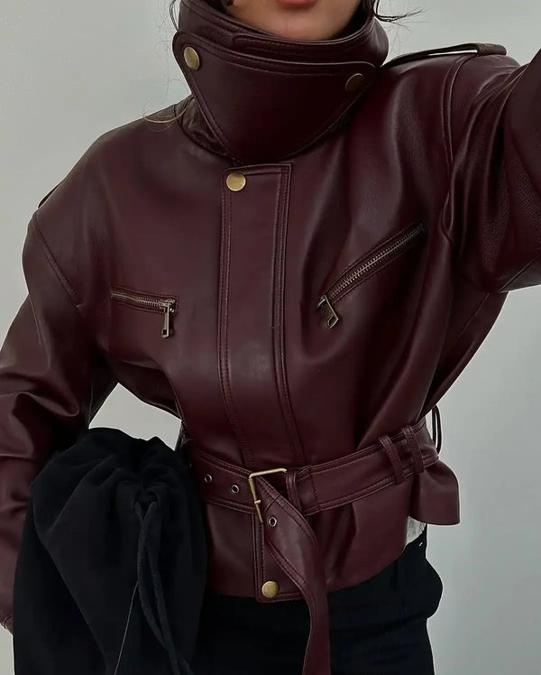 Odette Lace-Up Waist-Cinch Jacket