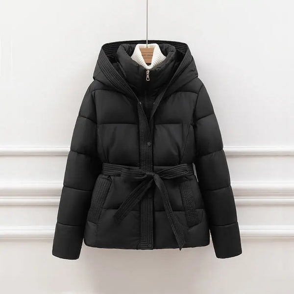 Stella Belted Hooded Cotton-Padded Parka