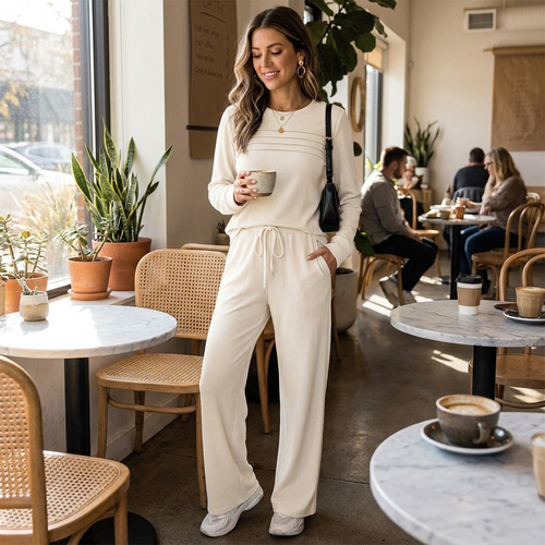 Alina Soft Lounge Set - Cream