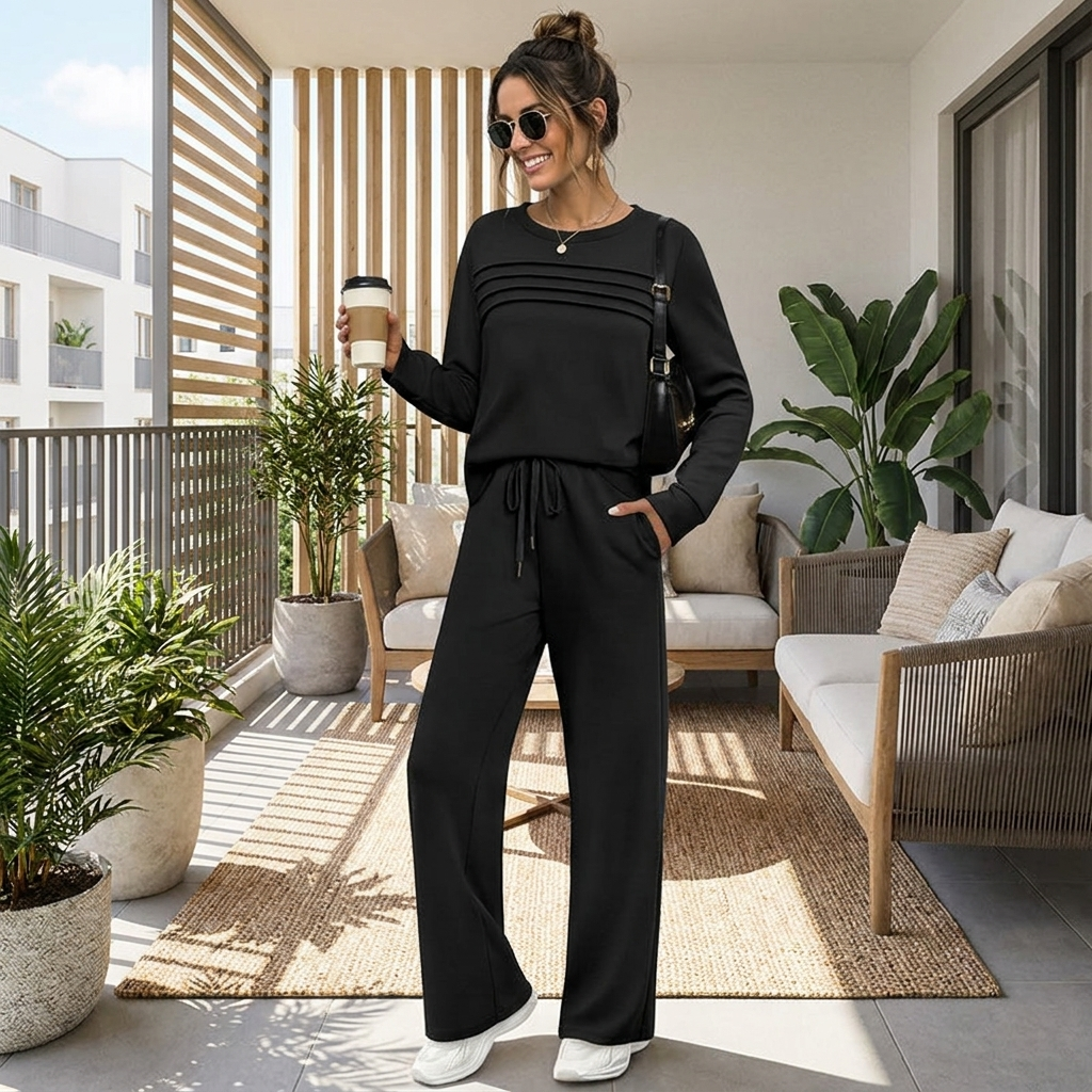 Alina Soft Lounge Set - Black