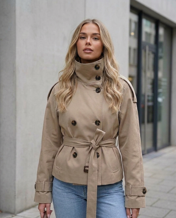 Gwyneth Cropped Trench Jacket Classic
