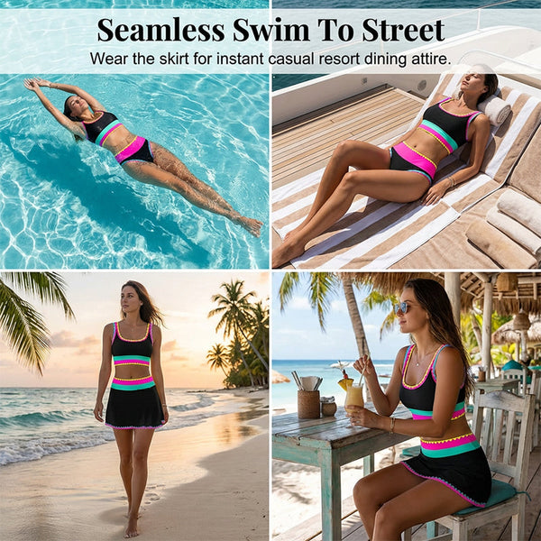 Vivid Beach High-Waist Swim Set