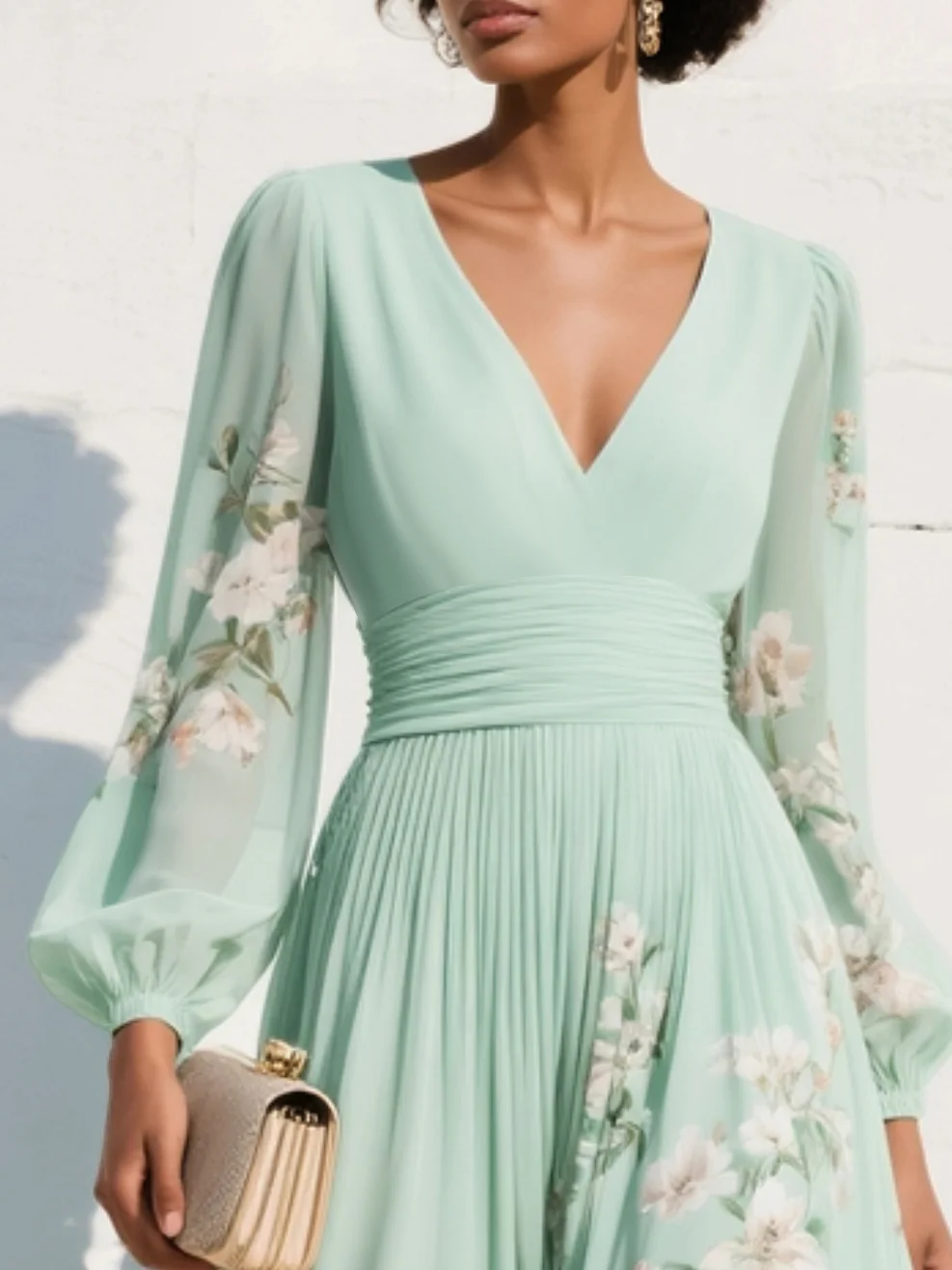 Coral Mint Midi Flow Dress
