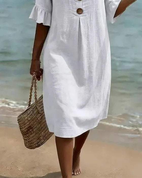 Mila Linen Breeze Midi Dress