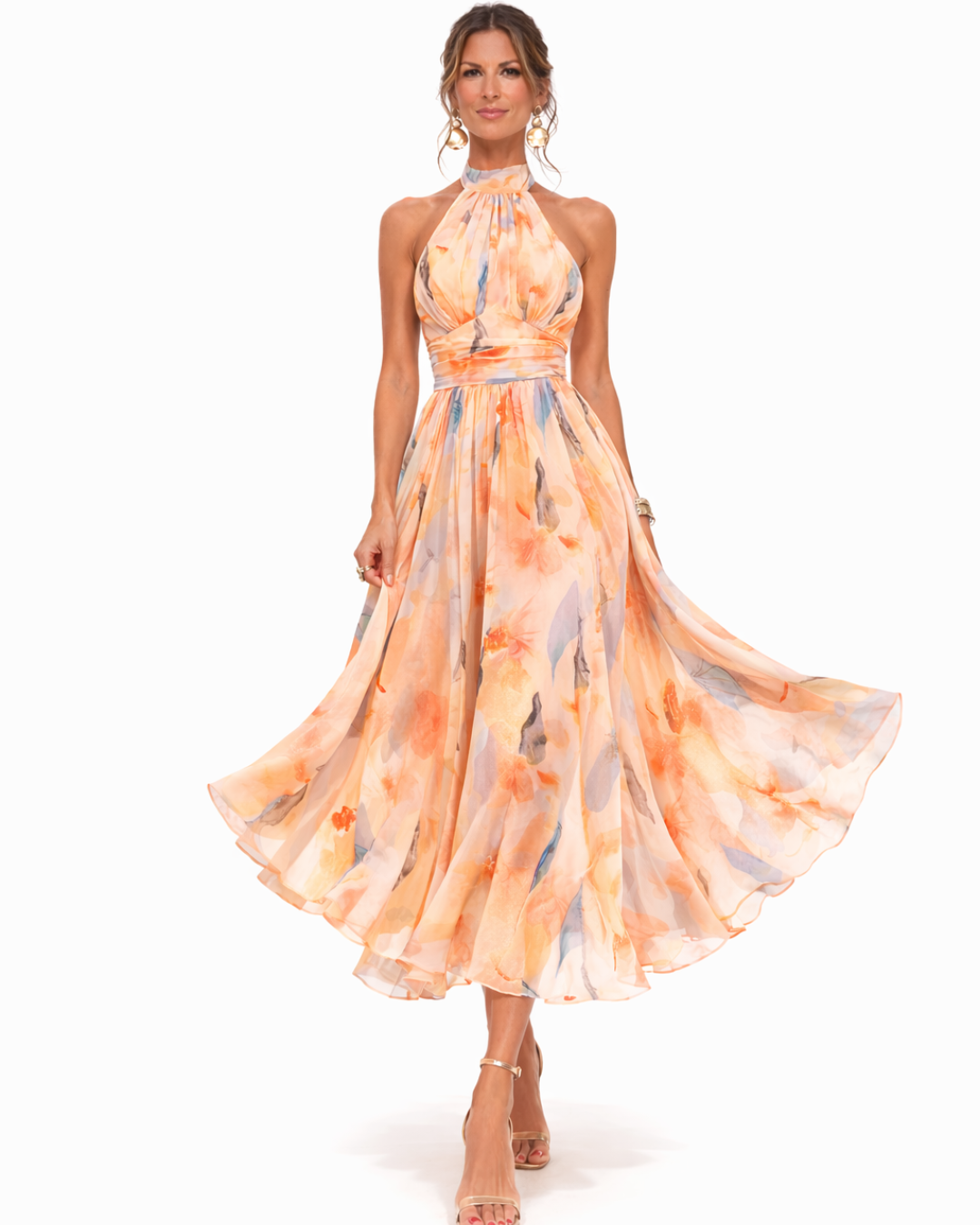 Elira Sunset Halter Maxi Dress