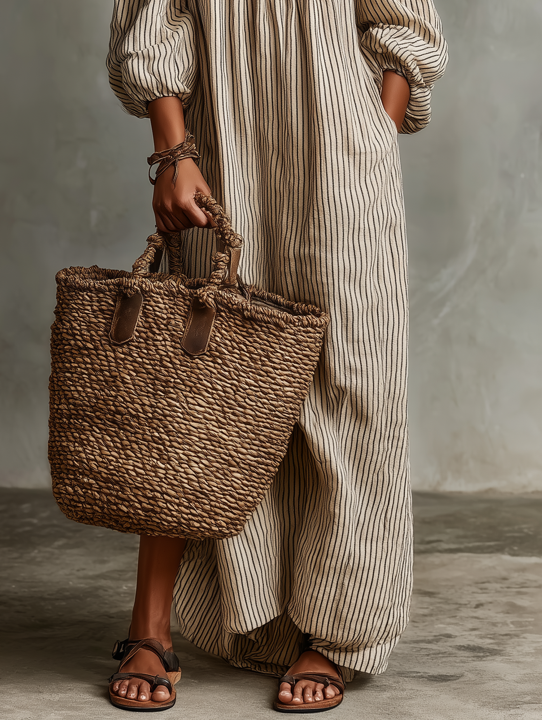 Carmen Flowing Linen Cotton Maxi Dress