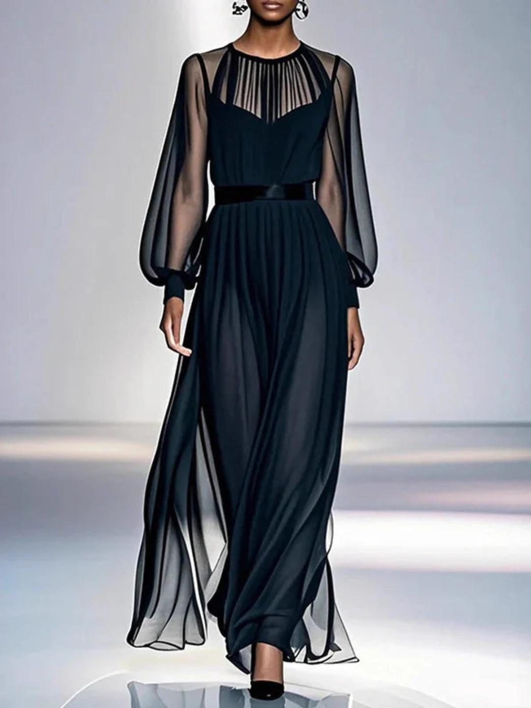 Maria Sheer Elegance Maxi Dress