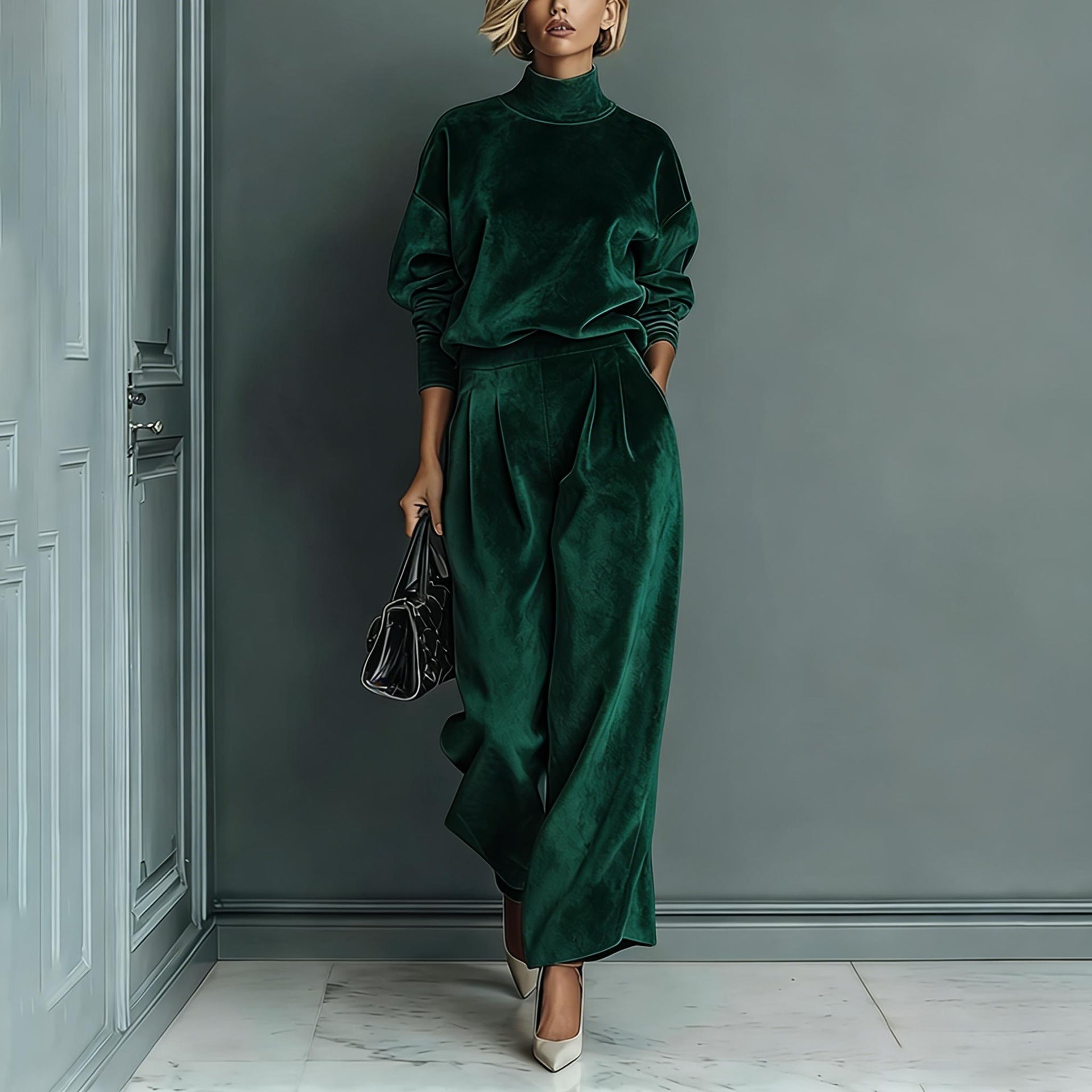 Livia Plush Lounge Two-Piece Set