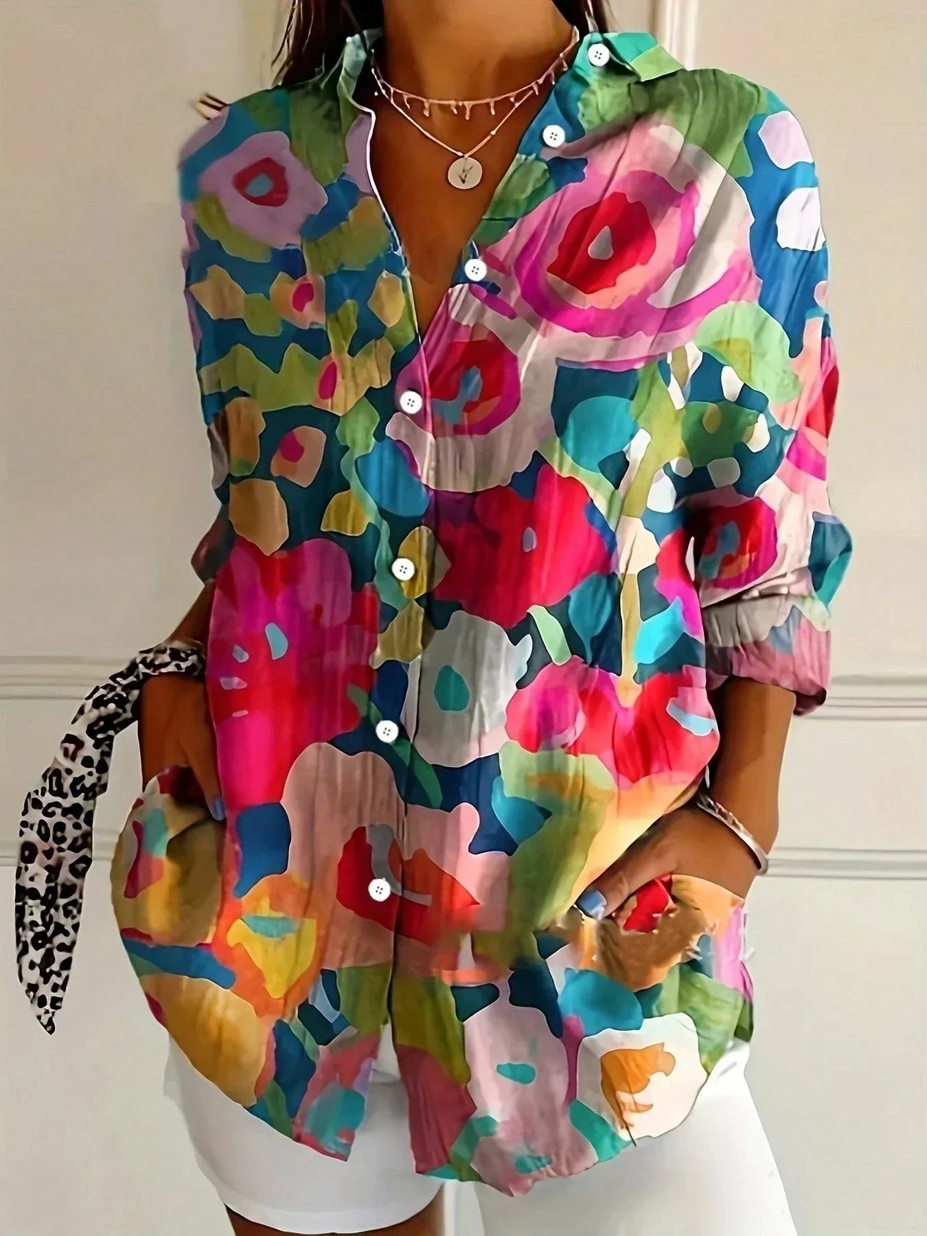 Rina Colorwave Printed Casual Shirt