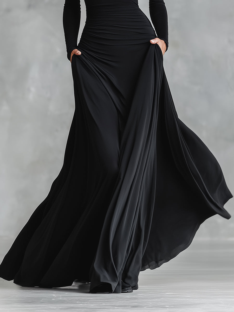 Noir Sculpted Maxi Dress
