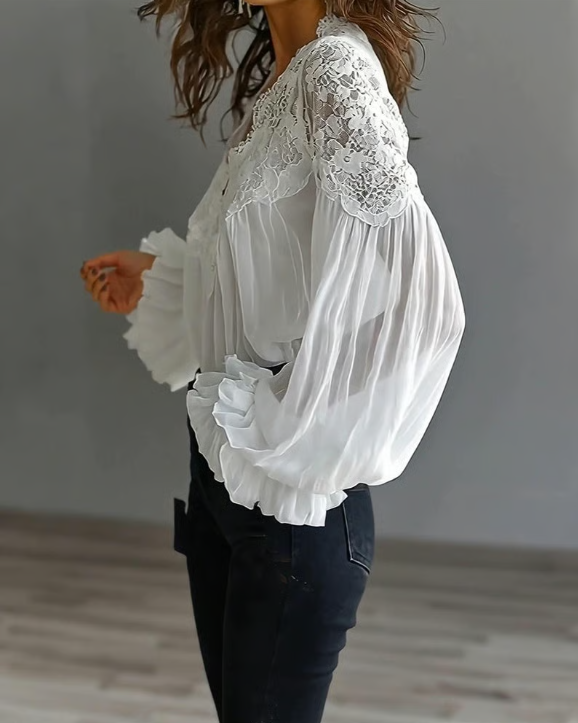 Laceva Floral Lace Lantern Shirt