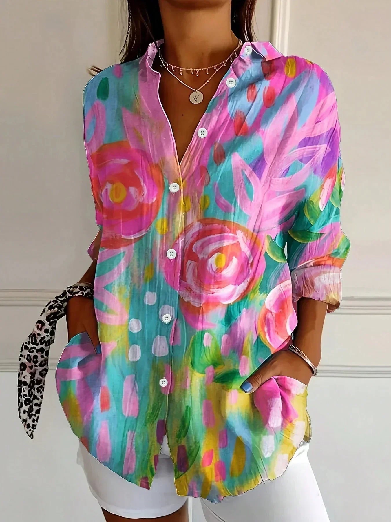 Rina Colorwave Printed Casual Shirt