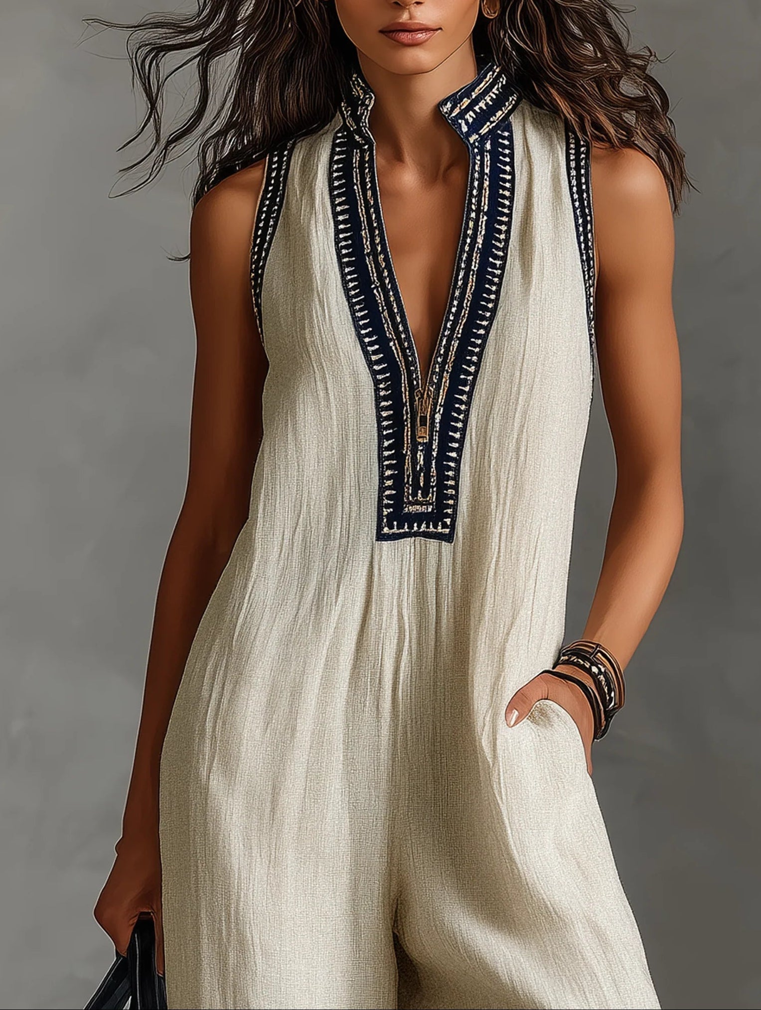 Everyday Minimal High-Neck Zip Jumpsuit