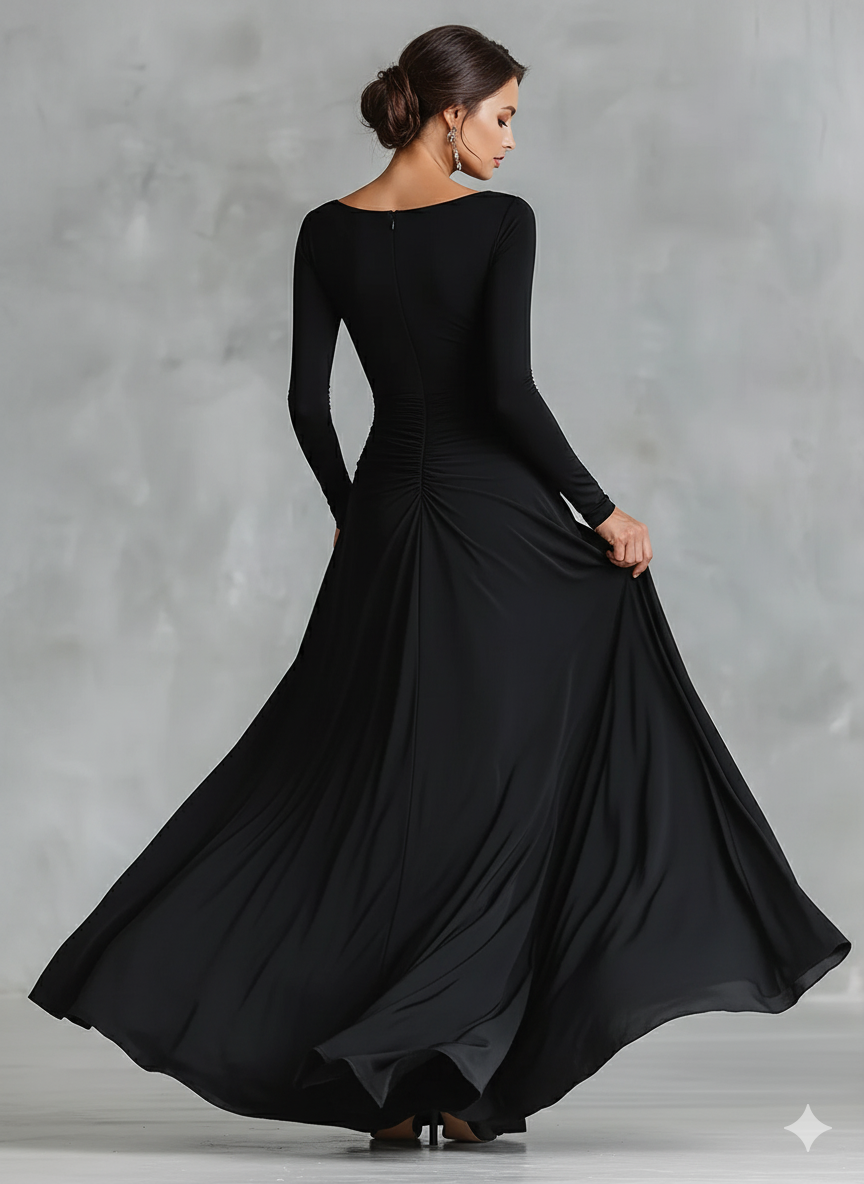 Noir Sculpted Maxi Dress