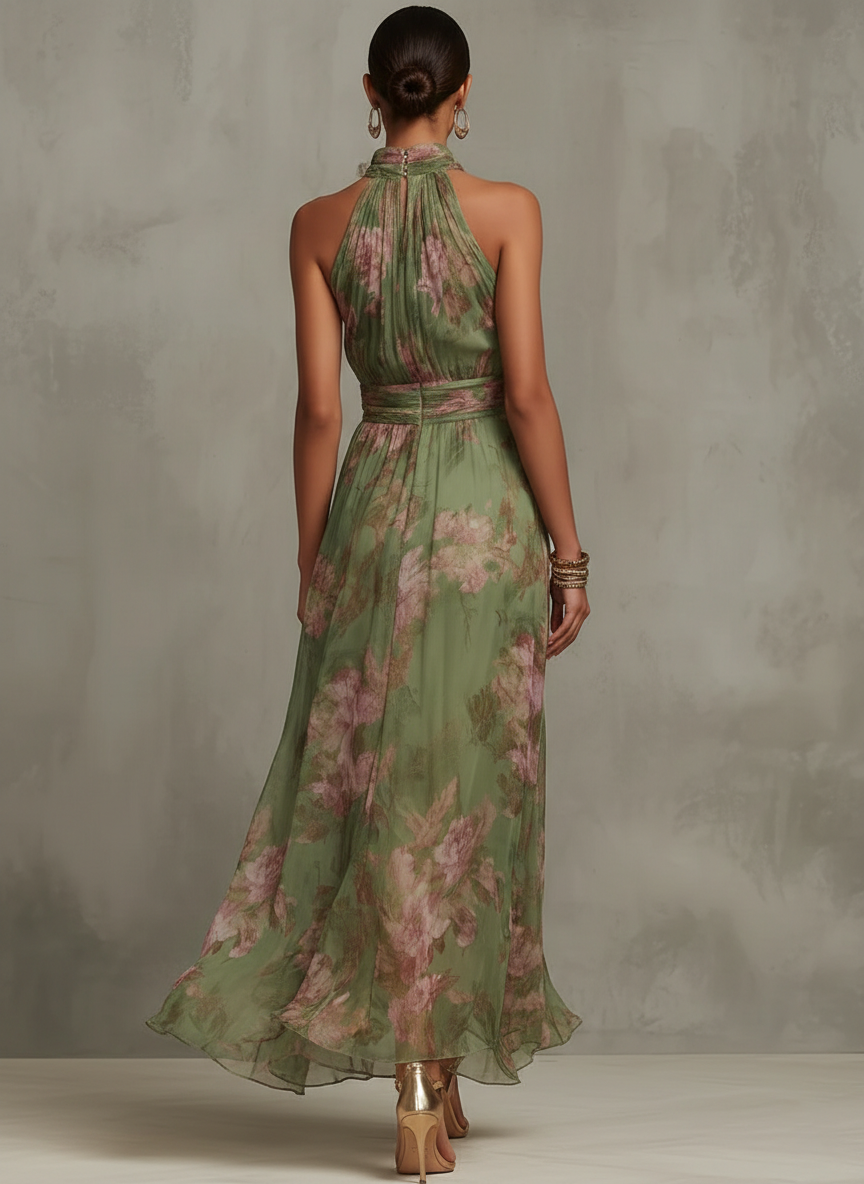 Seraphina Bloom Halter Maxi Dress