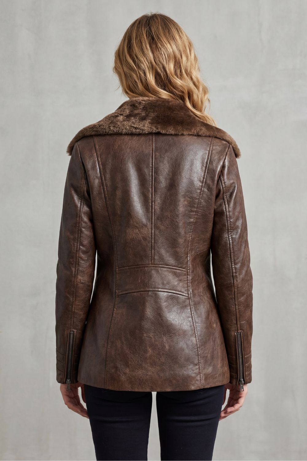 Elara Shearling Urban Leather Jacket