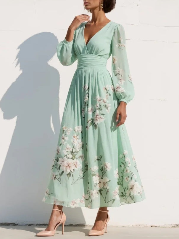 Coral Mint Midi Flow Dress
