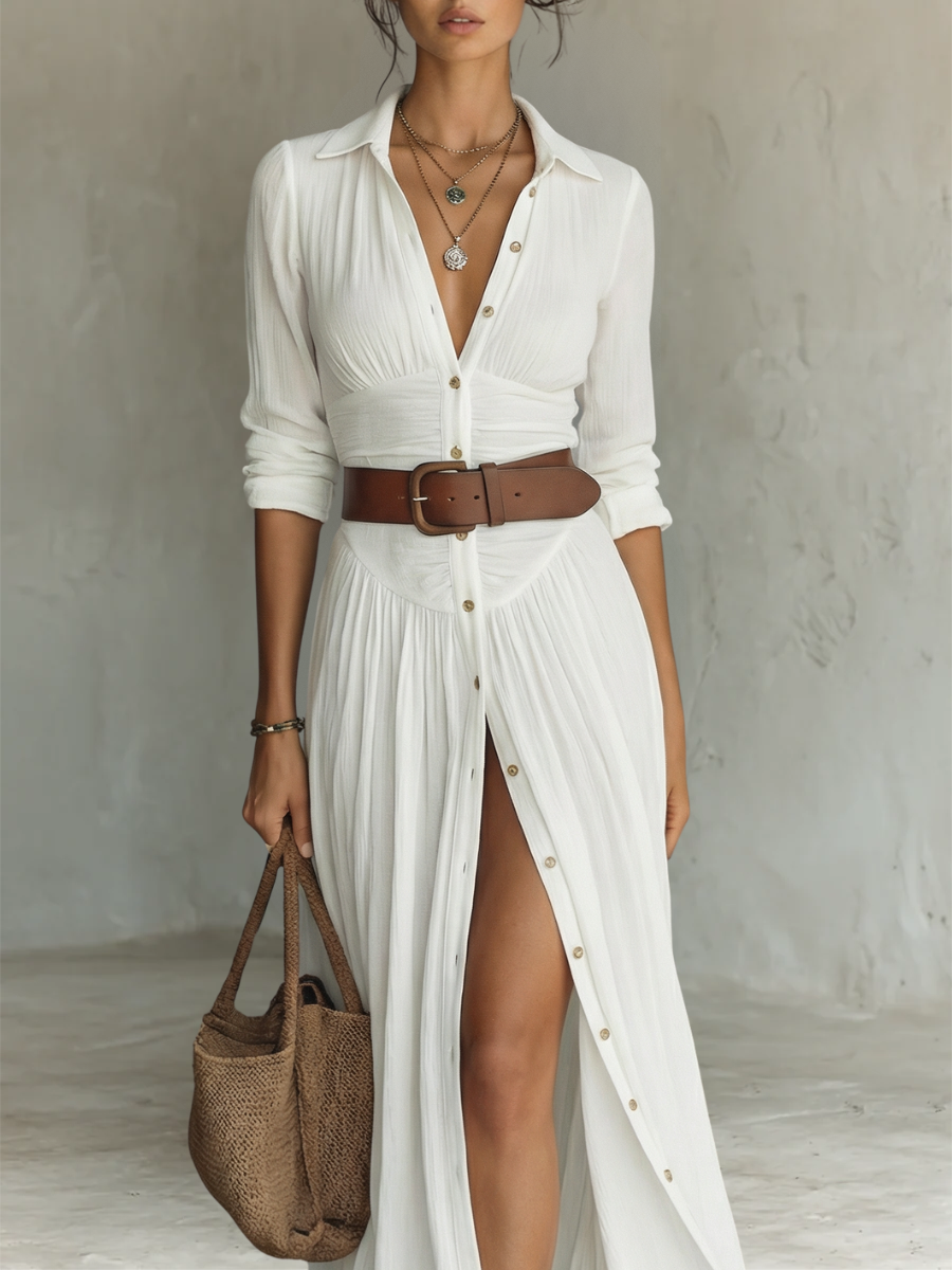 Everyday Linen Maxi Shirt Dress