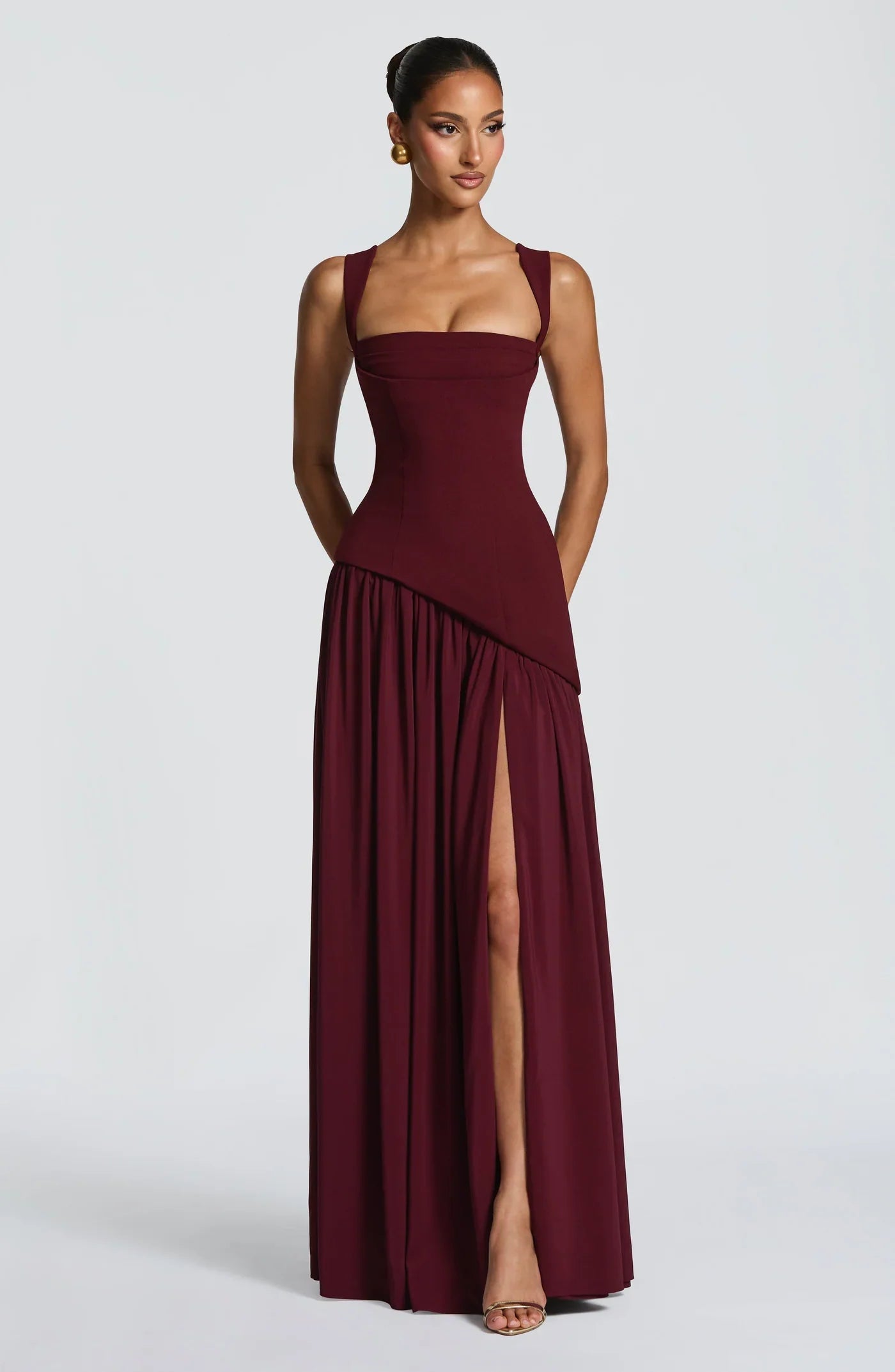 Zafira Sculpt Slit Maxi Dress