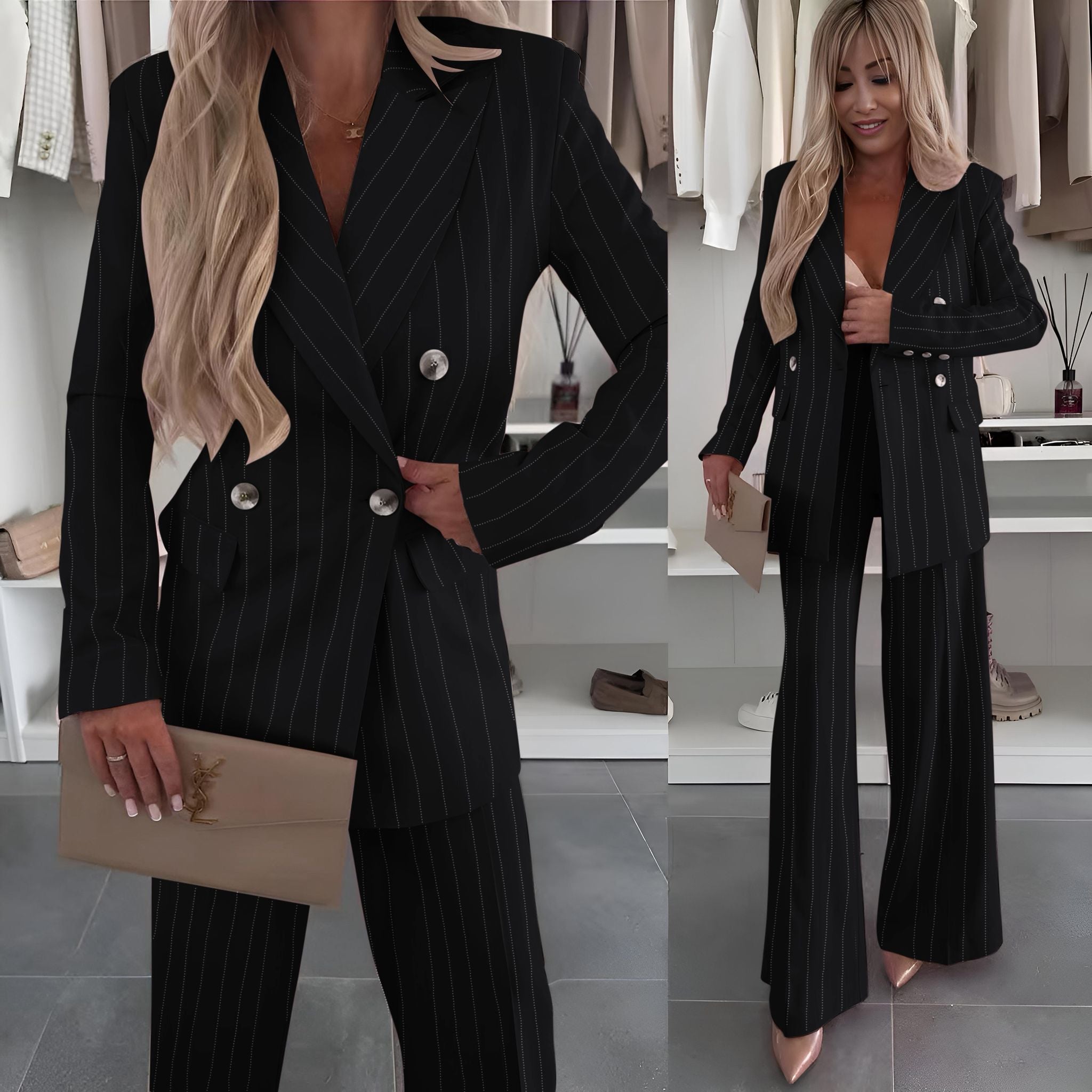 Wall Street Pinstripe Tailored Suit
