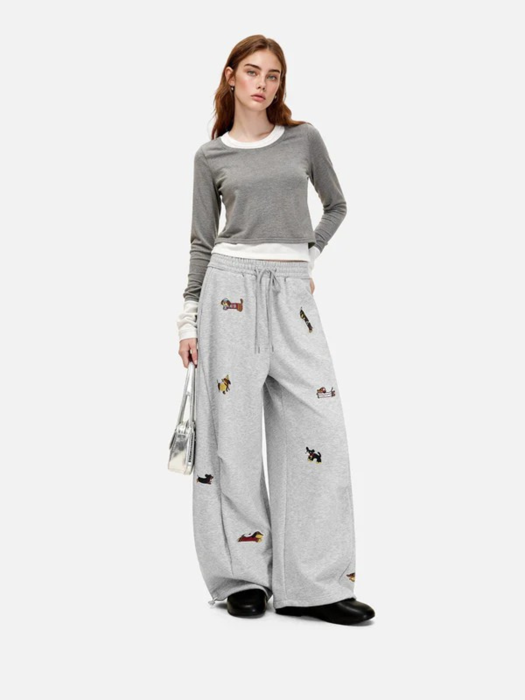Elio Embroidered Barrel Pants