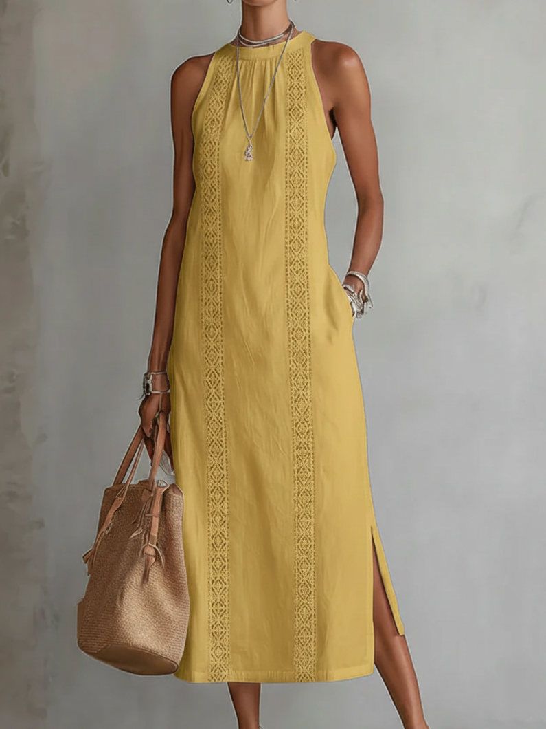 Solène Linen Flow Midi Dress