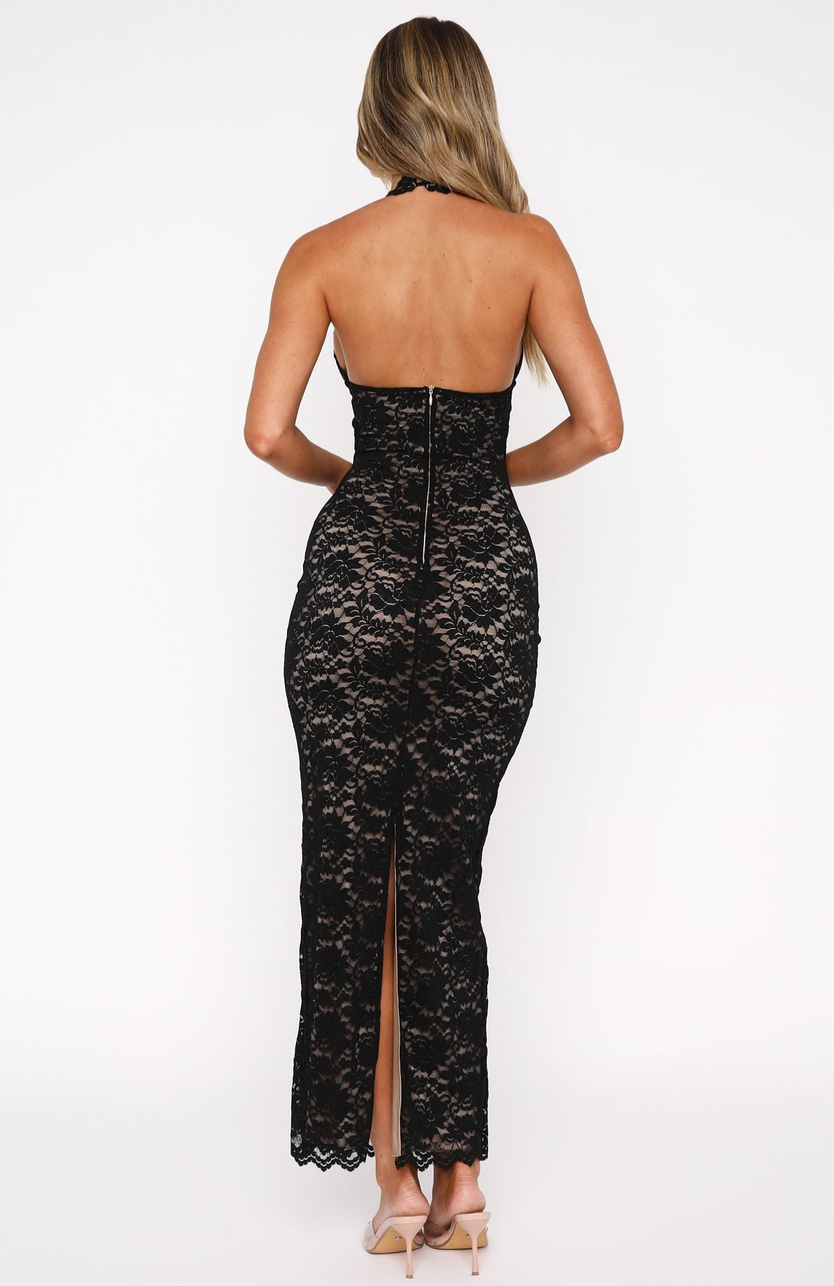 Noir Élan Lace Maxi Dress