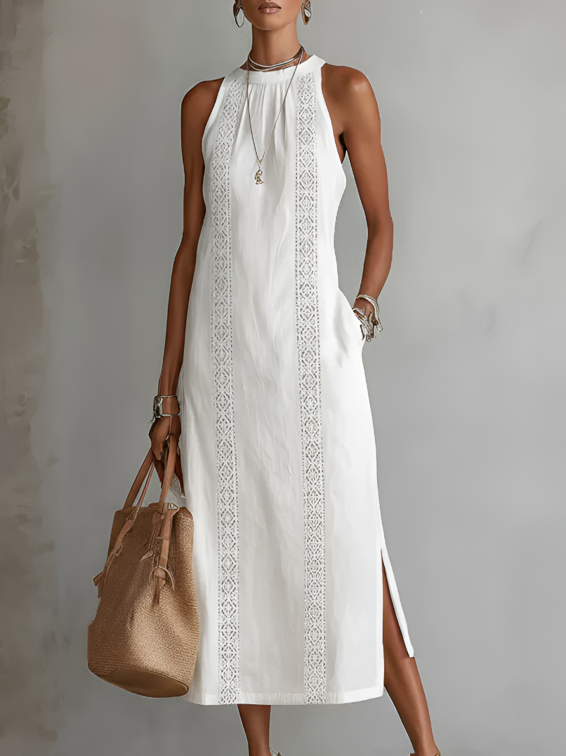 Solène Linen Flow Midi Dress