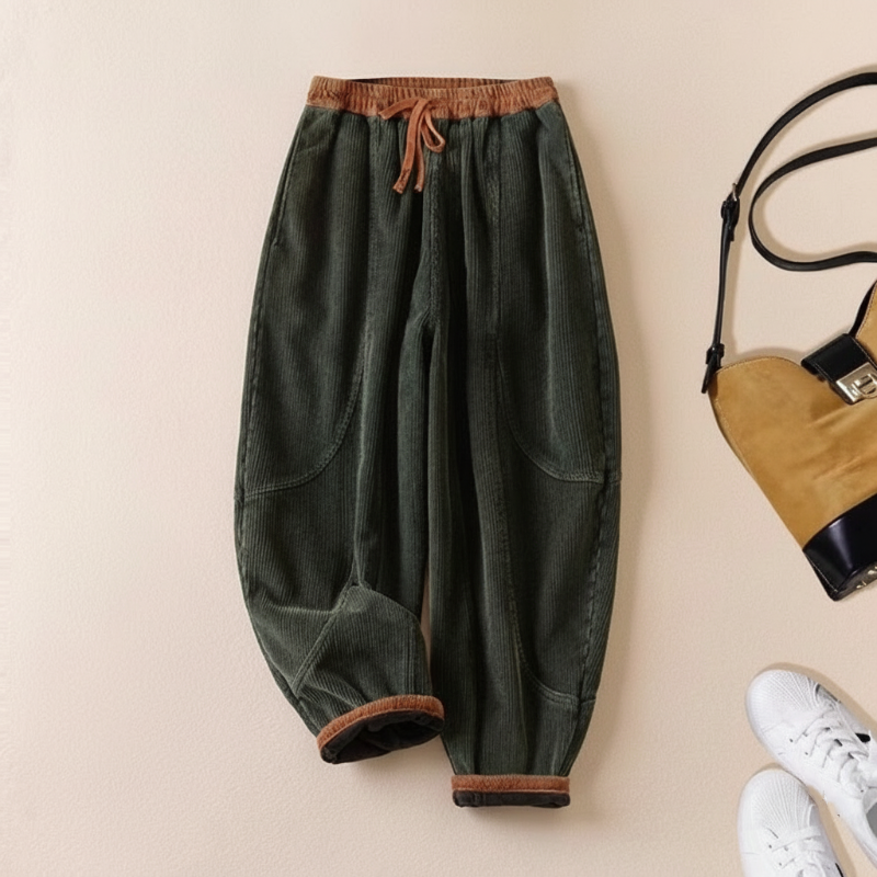 Lioré Plush Corduroy Harem Pants