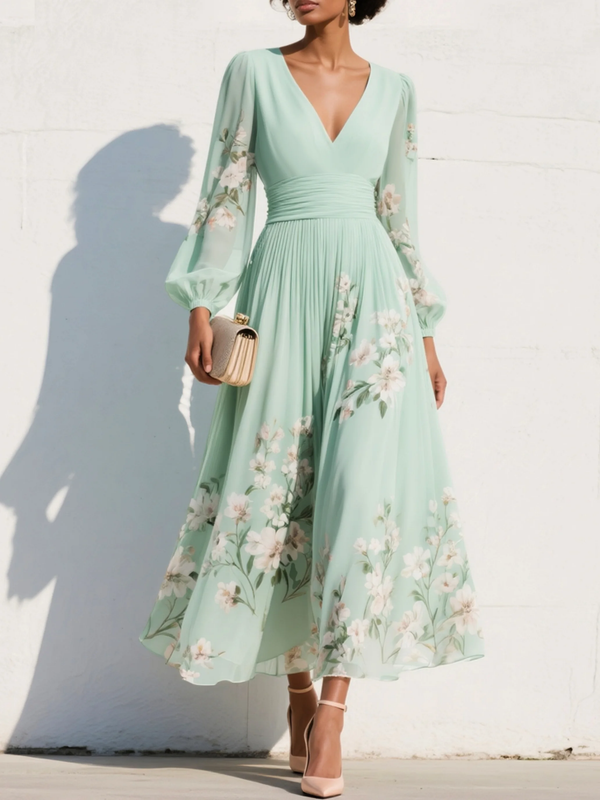Coral Mint Midi Flow Dress