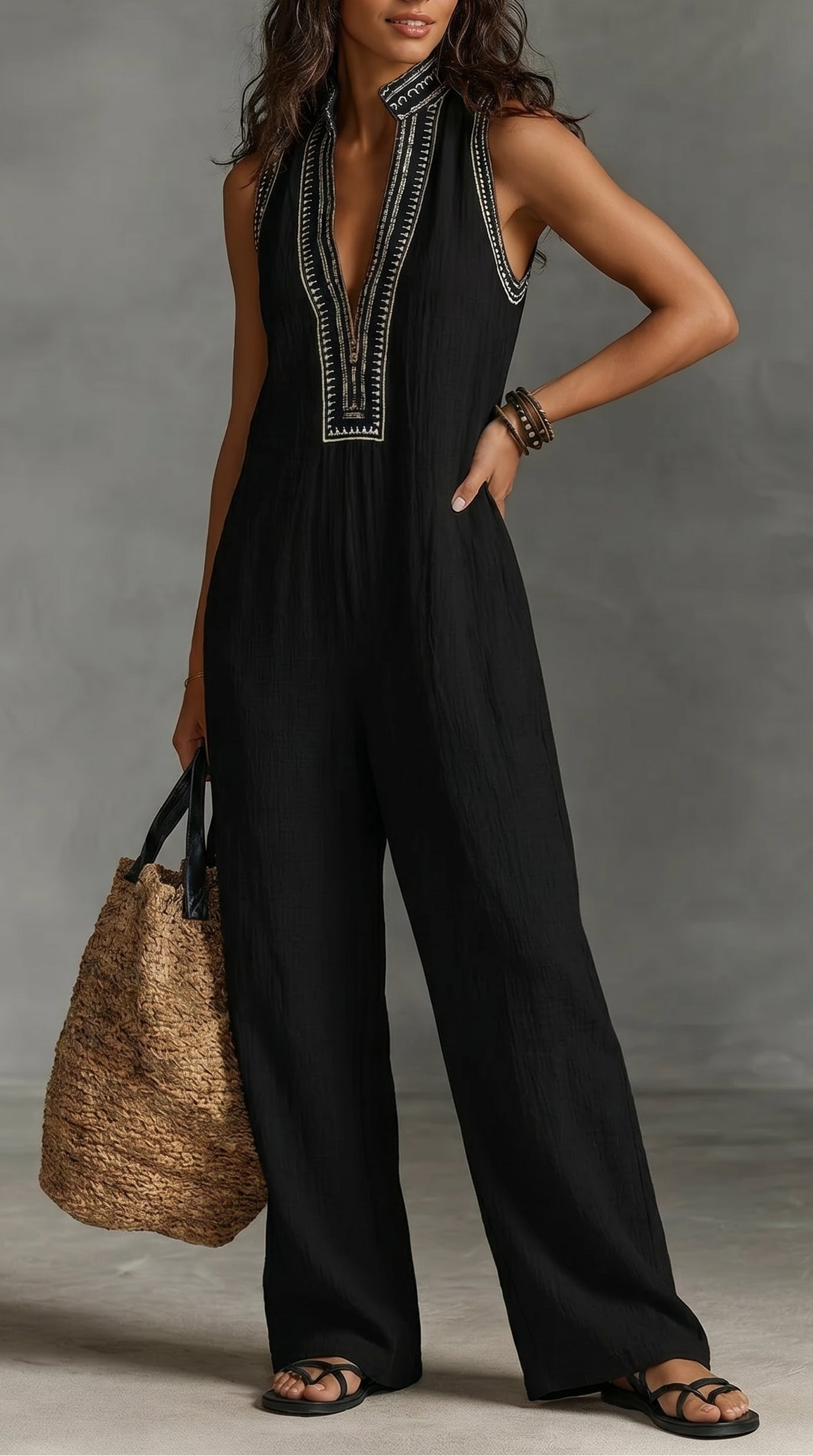 Everyday Minimal High-Neck Zip Jumpsuit