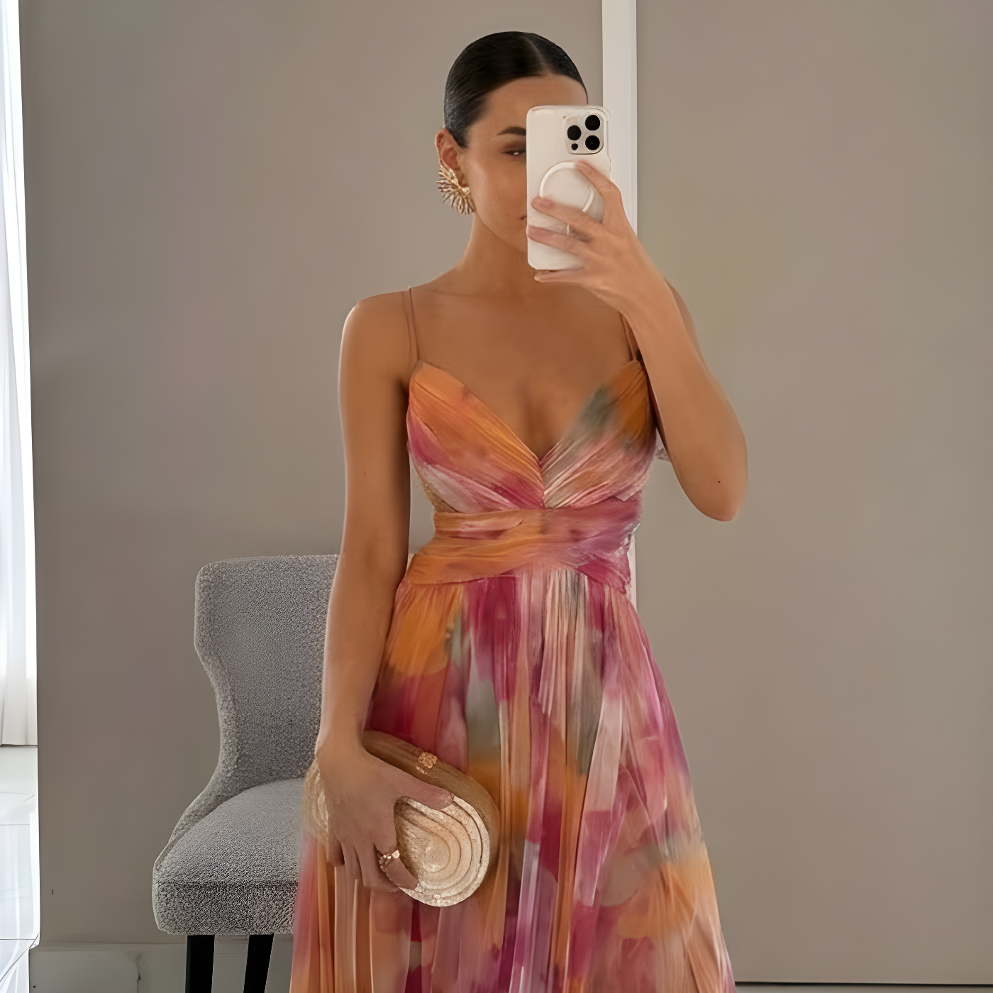Valérie Sunset Flow Maxi Dress