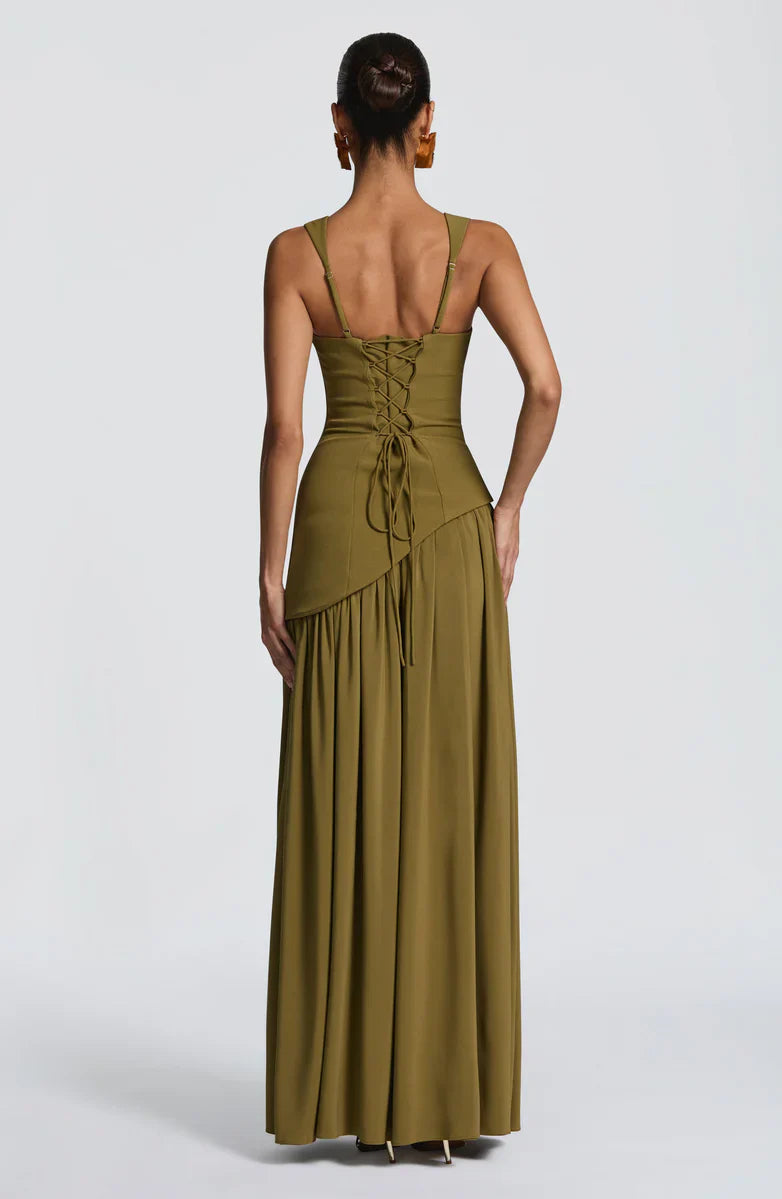 Zafira Sculpt Slit Maxi Dress