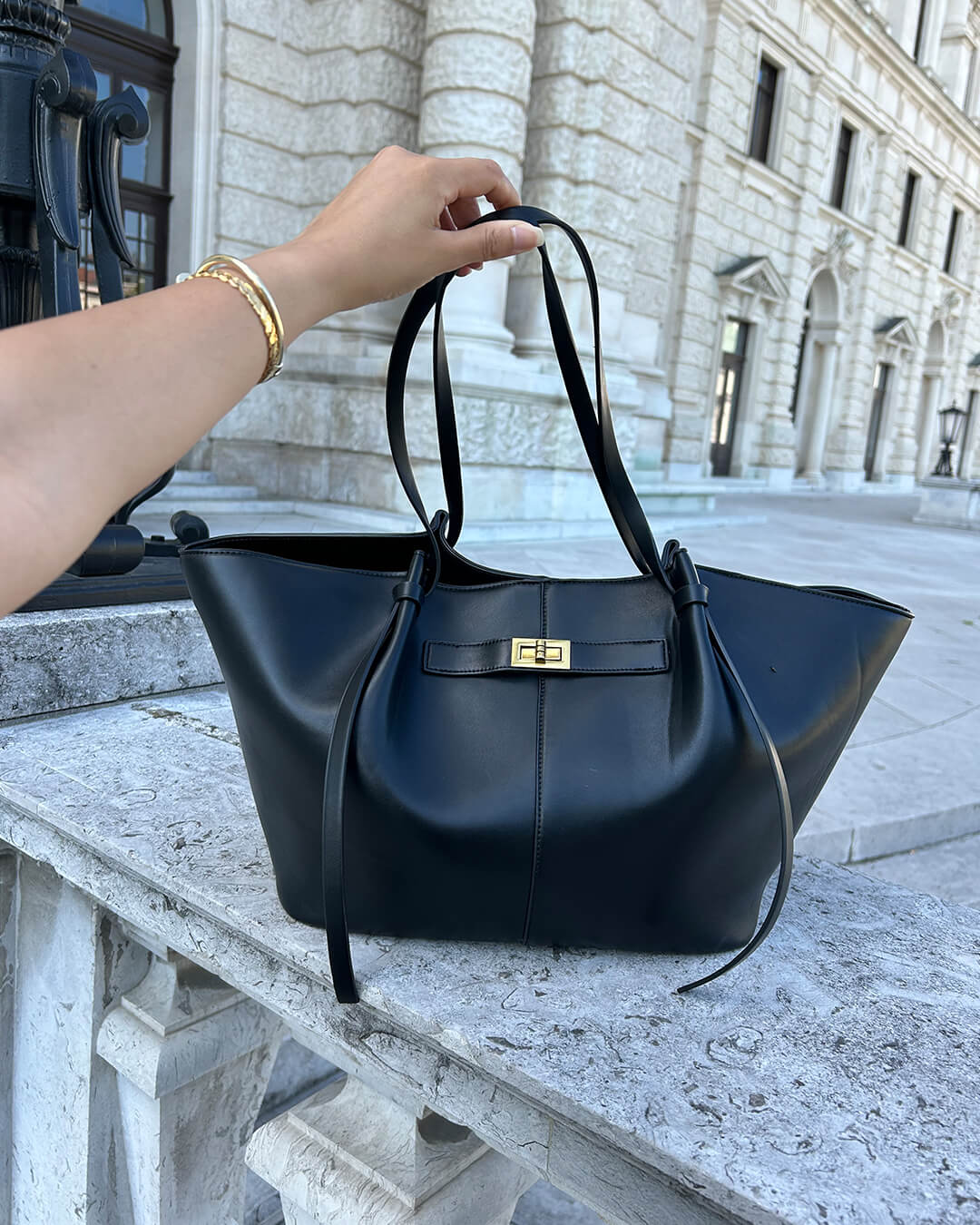Joëlle Structured Vegan Leather Shopper Bag