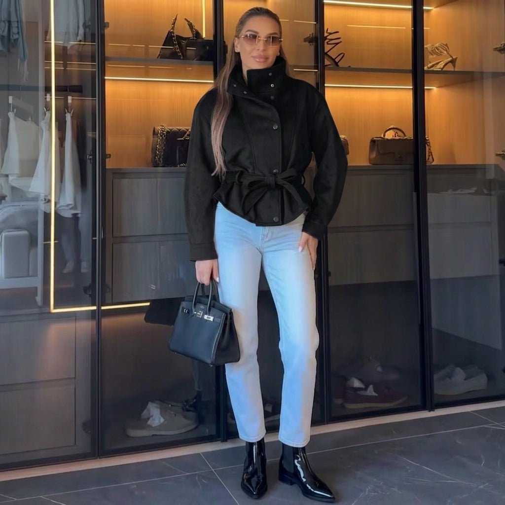 Anna Lace-Up Suede Jacket