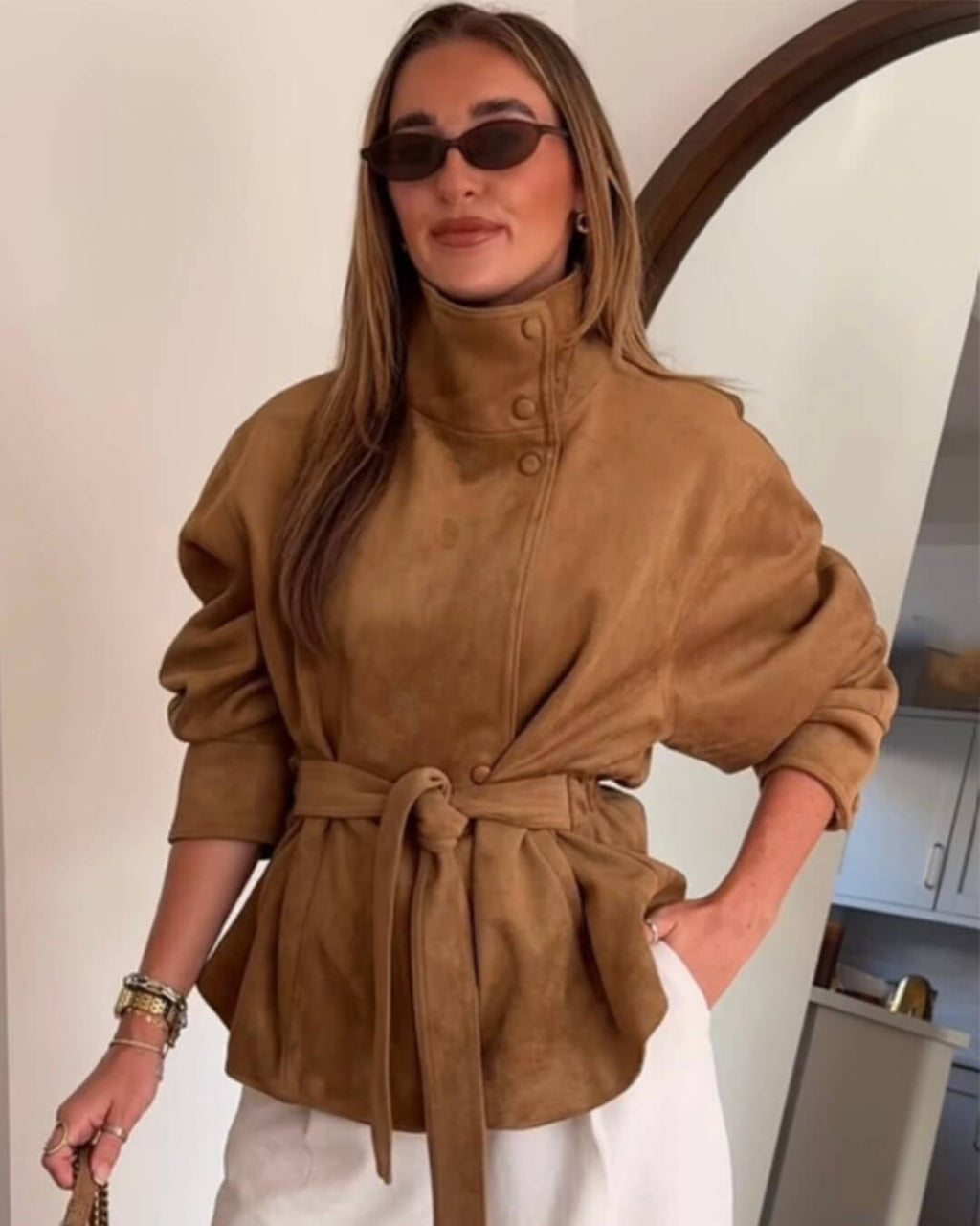 Anna Lace-Up Suede Jacket