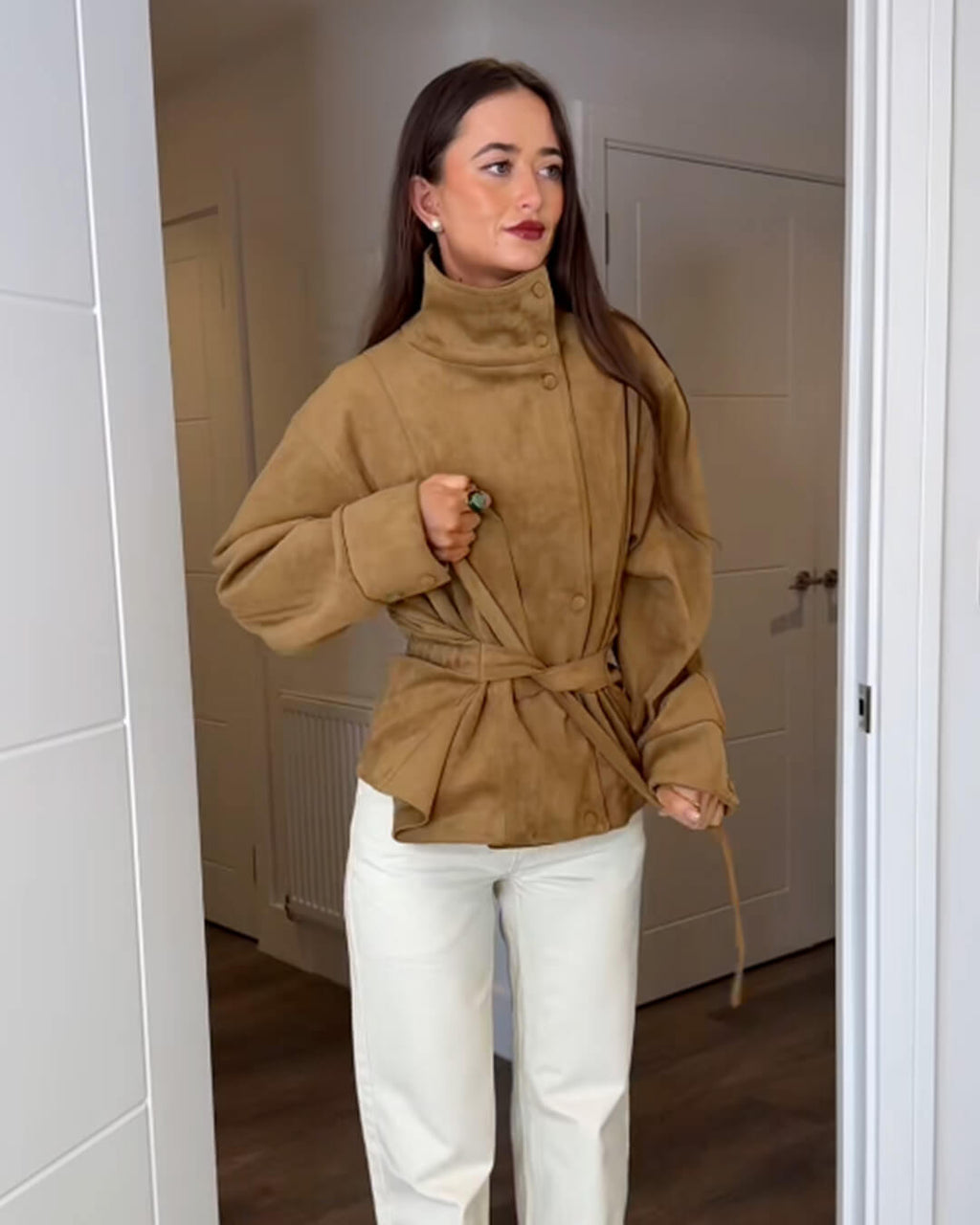 Anna Lace-Up Suede Jacket
