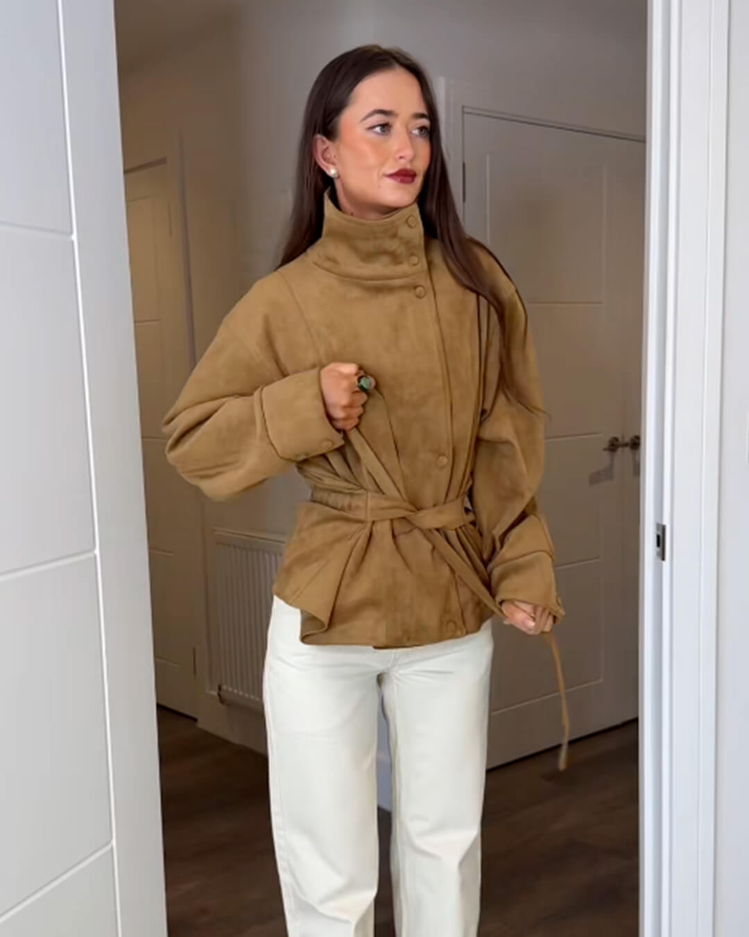 Anna Lace-Up Suede Jacket