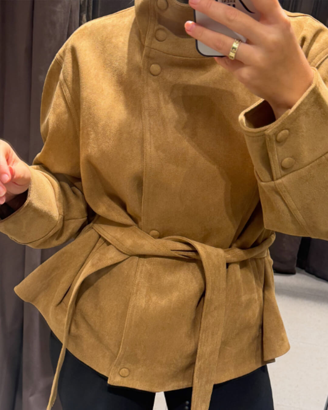 Anna Lace-Up Suede Jacket